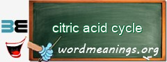 WordMeaning blackboard for citric acid cycle